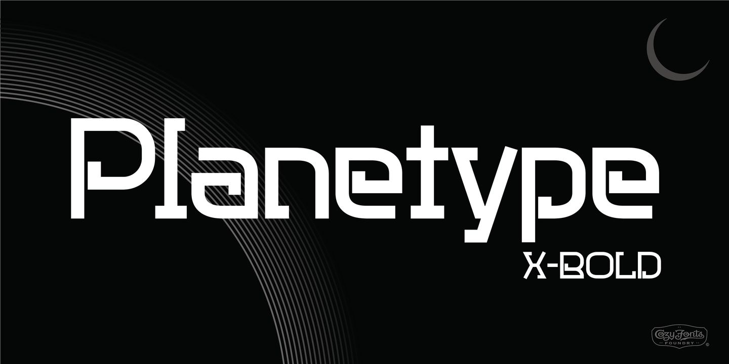 Beispiel einer Planetype X Bold-Schriftart